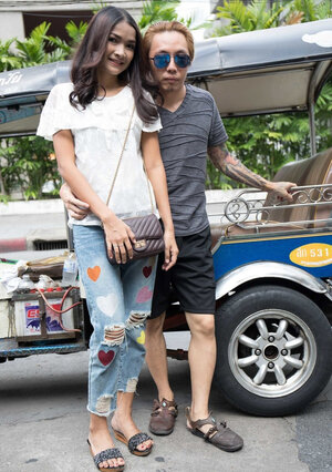 Asiatic guy is filled with hope that young beauty will take off clothes