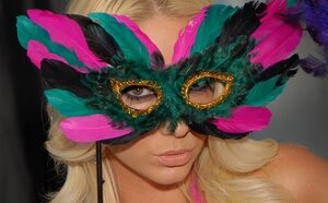 Blonde and besides her red-haired mistress show they`re ready for carnival