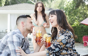 Perverted woman flirts with stepdaughter's boyfriend right in front of girl