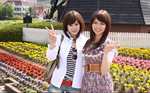 Kitten from the country of the rising Sun walk the streets with naked legs