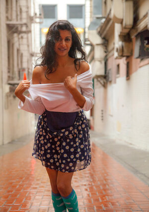 Amateur, Brunettes, Habillé, Indiennes, Dehors, Bas