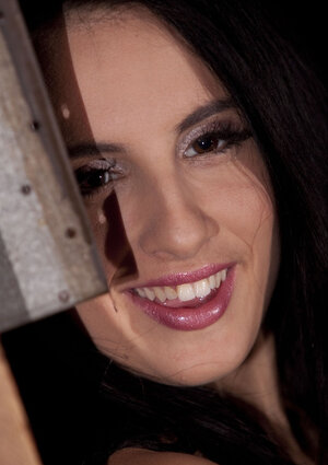 Ravishing brunette goes to the attic where is a ideal place for nudity