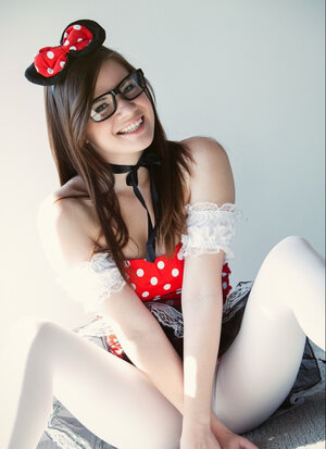 Excited Minnie Mouse begs to get her big boobs and butt bounced