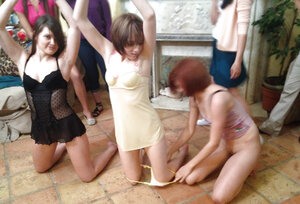 Brunettes, Habillé, Lesbiennes, Fête, Rousses