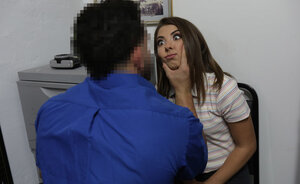 Brünett, Bekleidet, Büro