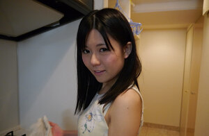 Far eastern teen Mai Araki reveals her excellent ass and seductive pussy before blowjob