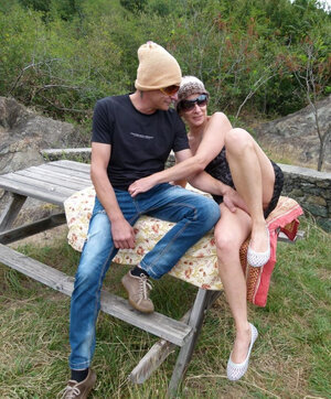 Large booty GILF going for a hike and additionally hopping on a love pole after