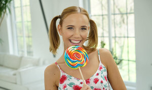 Poppy Gusto gets her titties licked before doggystyle sex