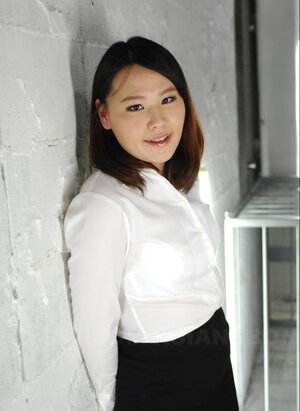 Aki Sasahara gagged in white blouse and moreover black skirt