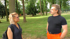 Amateur, Blond, Bekleidet, Brillen, Unter Freiem Himmel
